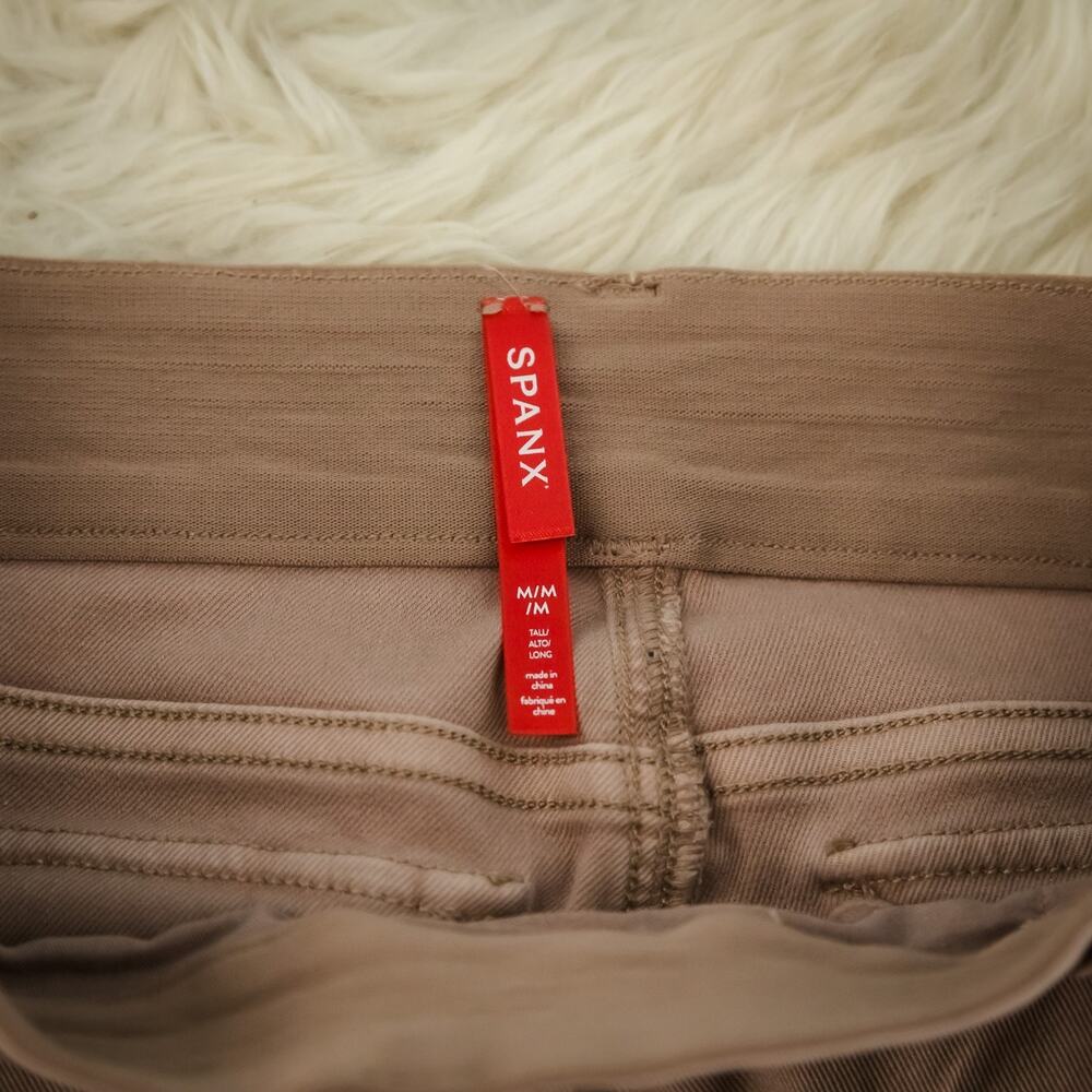 SPANX Size Medium M Tall Mauve Solid Stretch Twill Crop Wide Leg Pants NEW - Picture 4 of 8